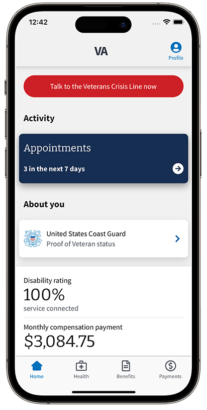 VA's Health and Benefits mobile app