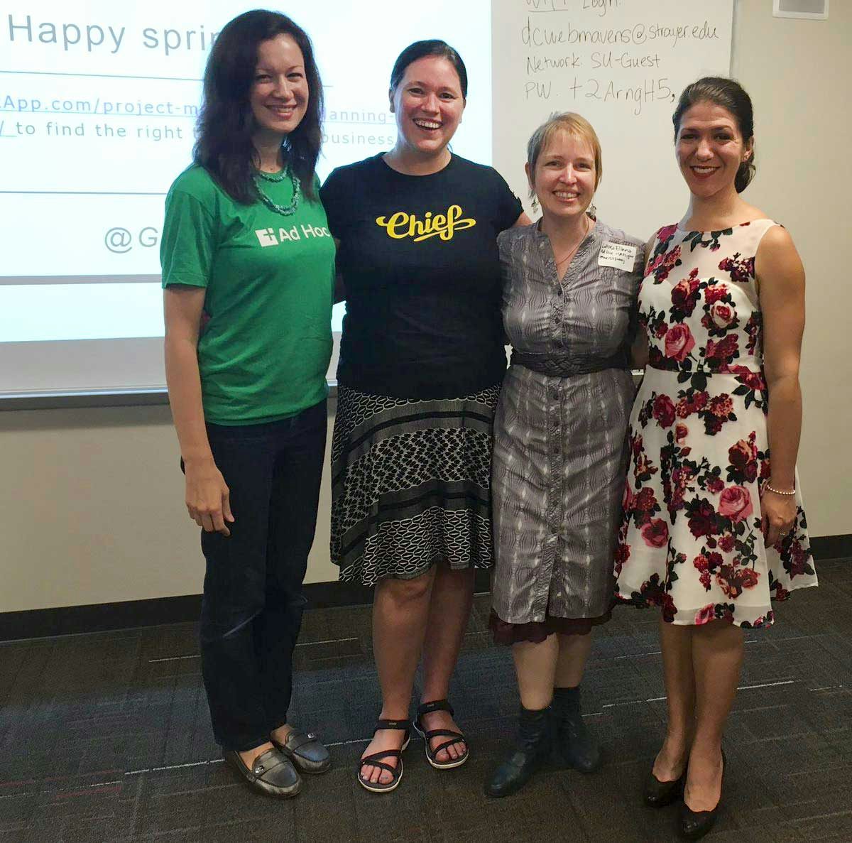 Photo of Laura Ellena and colleagues at the meetup